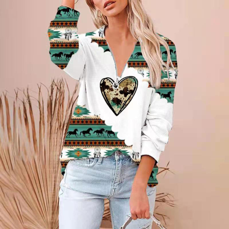 Stilla | Zip up Langærmet Krave Pullover Top Rabat