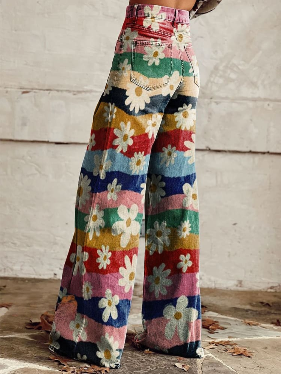 Stilla | Retro Blomstervidde Bukser Hot på udsalg