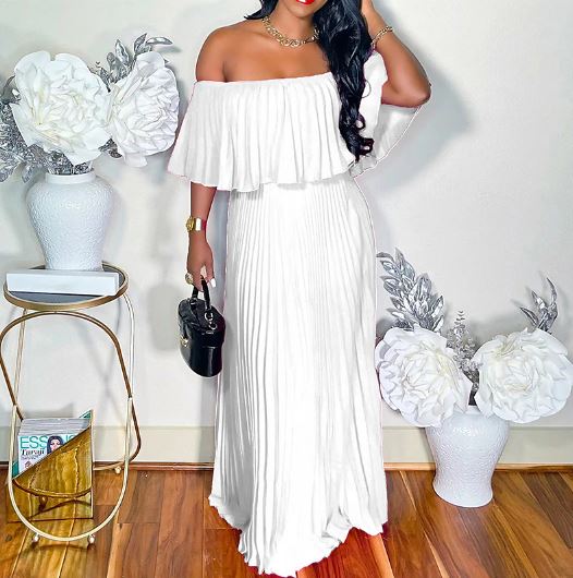 Stilla | Sexet Off-shoulder Plisseret Kjole Levere