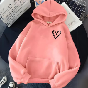 Stilla | Sweatshirt med Enkel Hjerteprint Udsalg