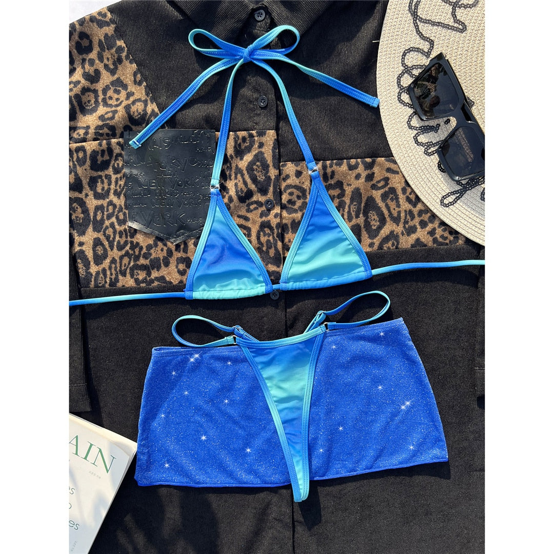 Stilla | Halter Micro Trusse Bikini Sæt & Nederdel Udsalg