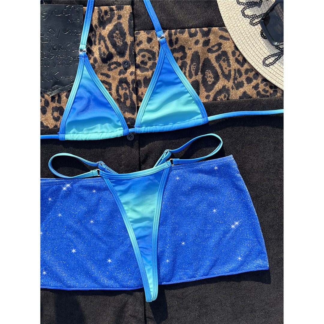 Stilla | Halter Micro Trusse Bikini Sæt & Nederdel Udsalg