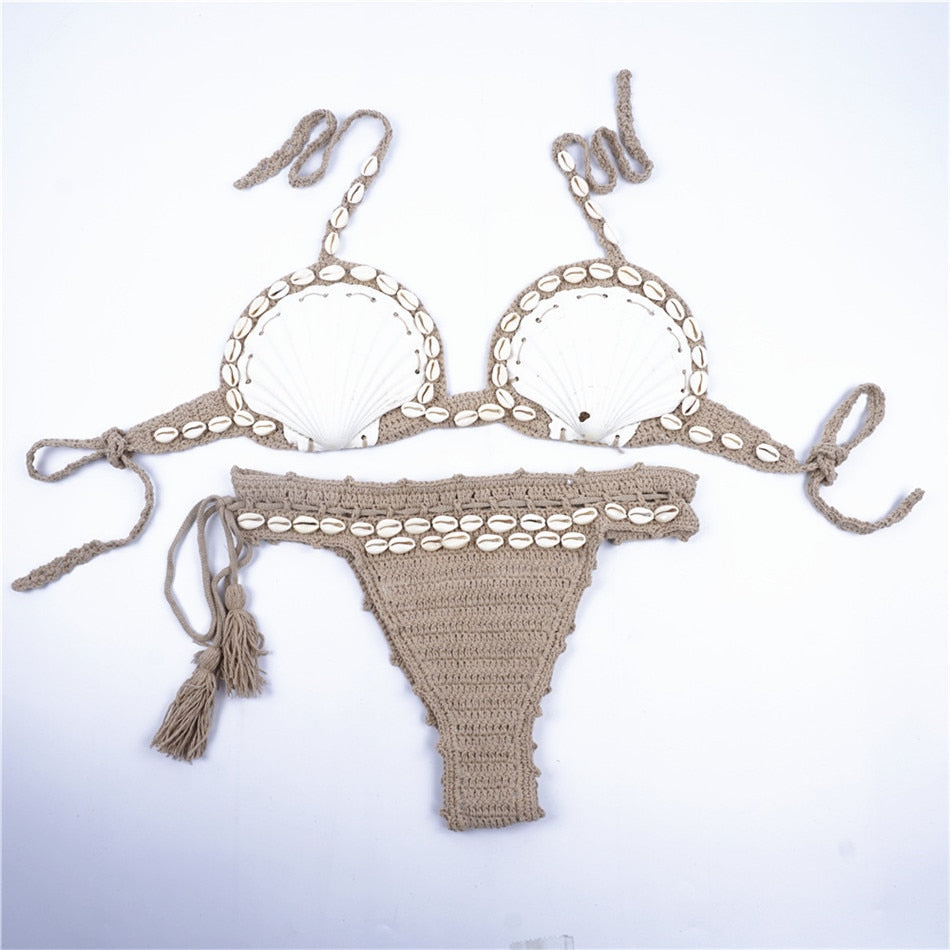 Stilla | Håndlavet Musling Lavskåret Bikini Sæt Online Hot Salg