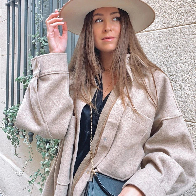 Stilla | oversized jakke med påsatte lommer Online nu