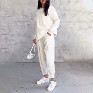 Stilla | Elegant Solid Design To-delt Fritidssæt Til Damer Rabat