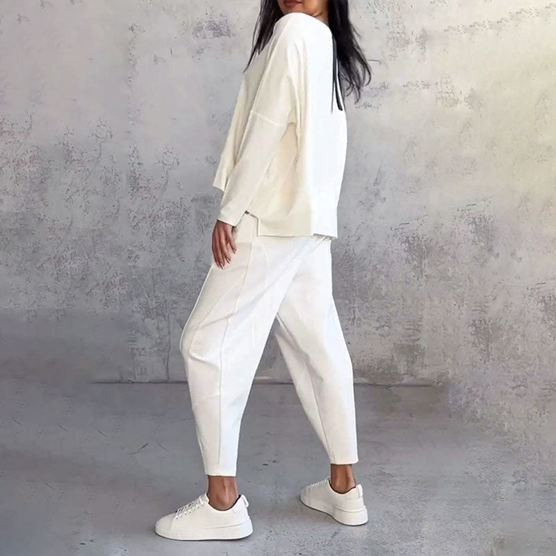 Stilla | Elegant Solid Design To-delt Fritidssæt Til Damer Rabat