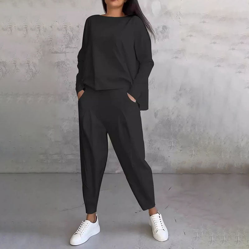 Stilla | Elegant Solid Design To-delt Fritidssæt Til Damer Rabat