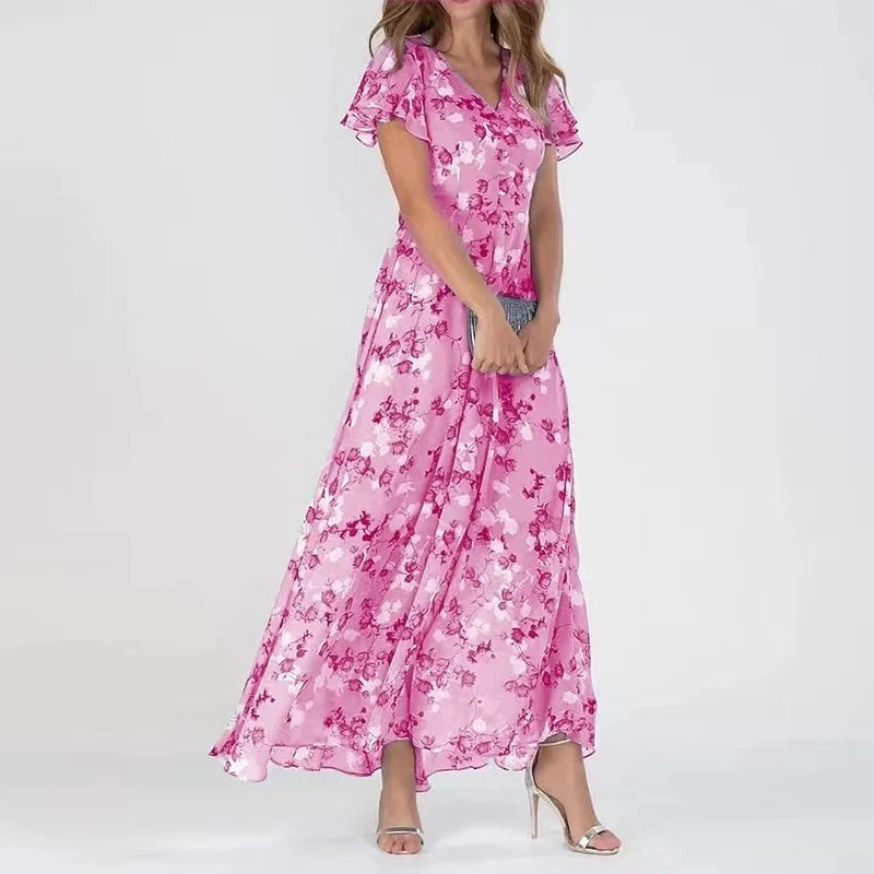 Stilla | Elegante Sommer Blomstret Maxi Kjole Hot på udsalg