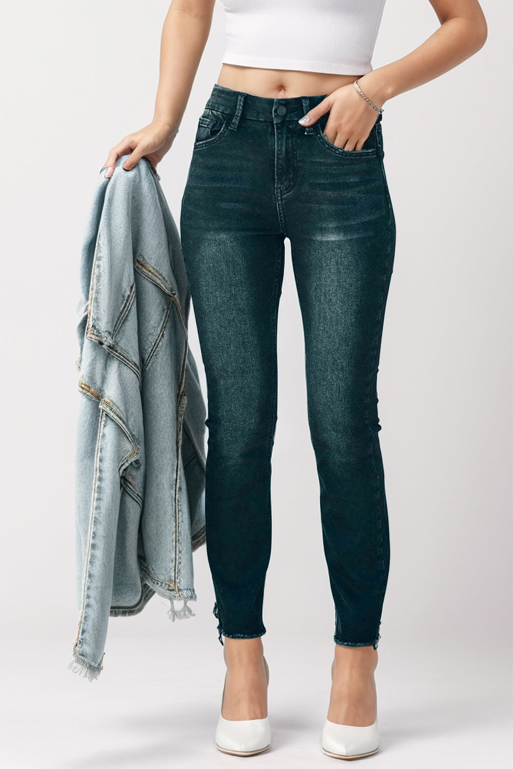 Stilla | Høj talje skinny jeans med lommer Online