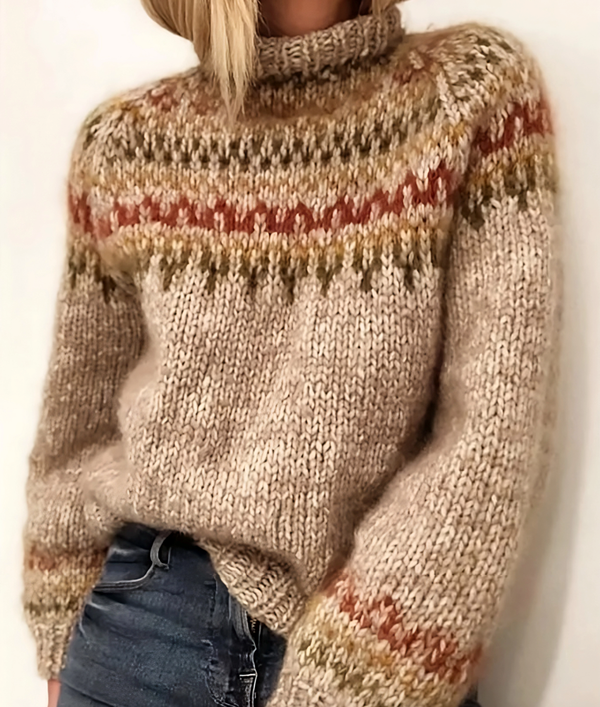 Stilla | Krammebluse med rullekrave af islandsk uld Online