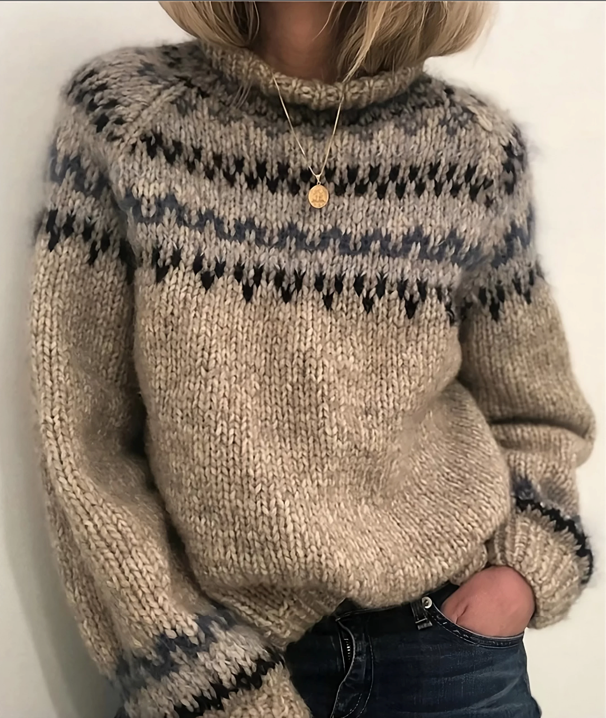 Stilla | Krammebluse med rullekrave af islandsk uld Online