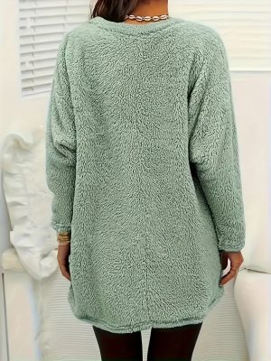 Stilla | Lang Teddy Tunika med Lommer Polyester Varm & Stilfuld