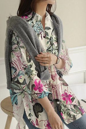 Stilla | Floral Button up Bluse Online Hot Salg