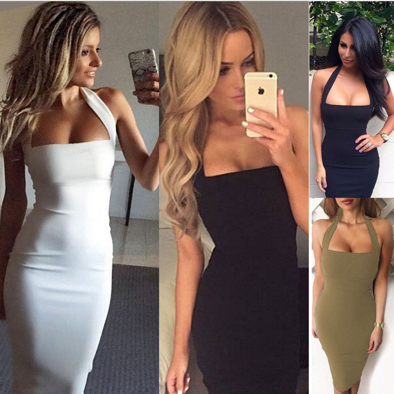 Stilla | Halter Strik Kjole Online Hot Salg