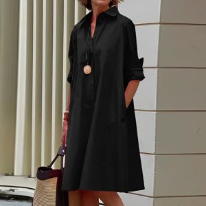 Stilla | Kjole Med Elegante Lange Ærmer