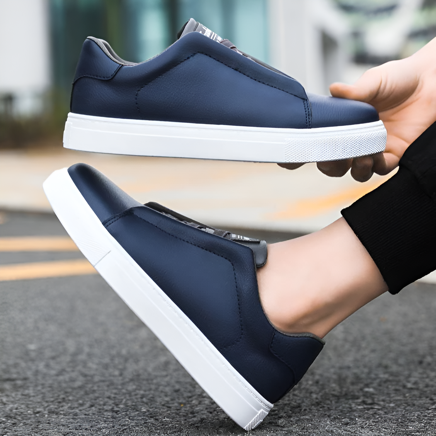 Stilla | Høj Kvalitet Hvid Herresneaker i Læder
