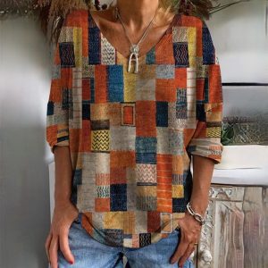 Stilla | Patchwork-design bluse damer