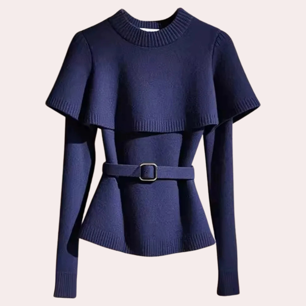 Stilla | Sofistikeret Sweater Med Bælte Til Kvinder