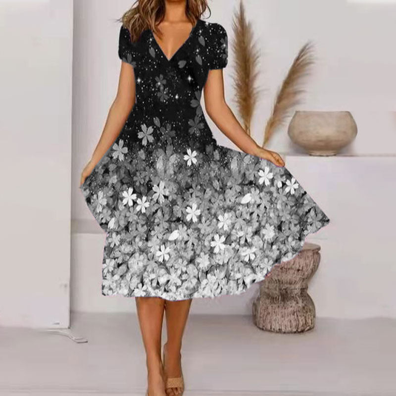 stilla-elegant-floral-print-mode-a-linjeet-kjole_3.jpg Stilla | Elegant Floral Print Mode A-linjeet Kjole