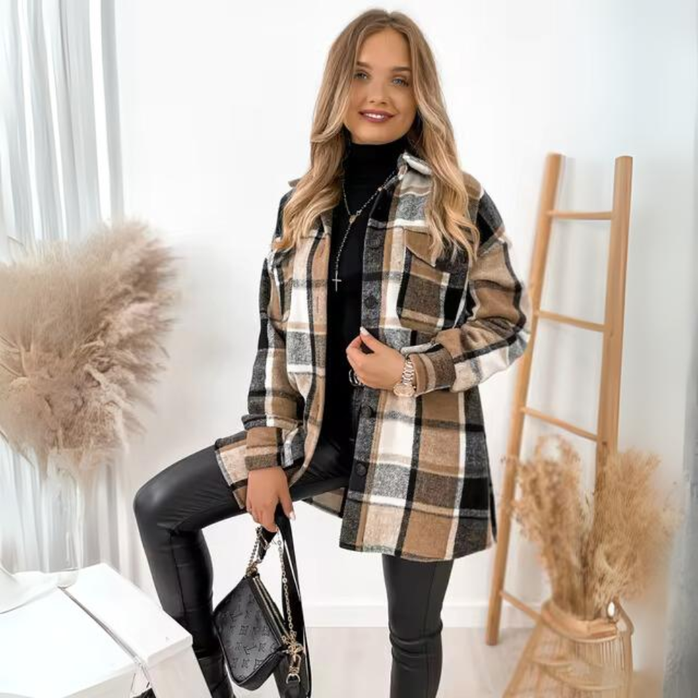 Stilla | Jakke Med Ruderprint