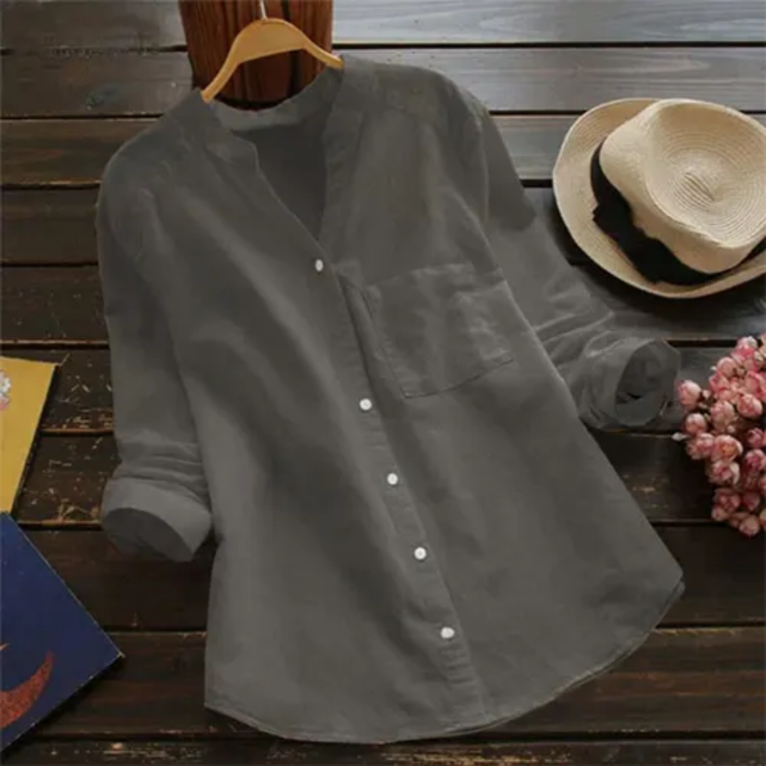 Stilla | Knapbluse Med Lange Ærmer Sommer Mode