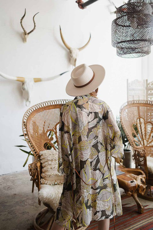 Stilla | Kimono M/ Suede Bindebælte Levere