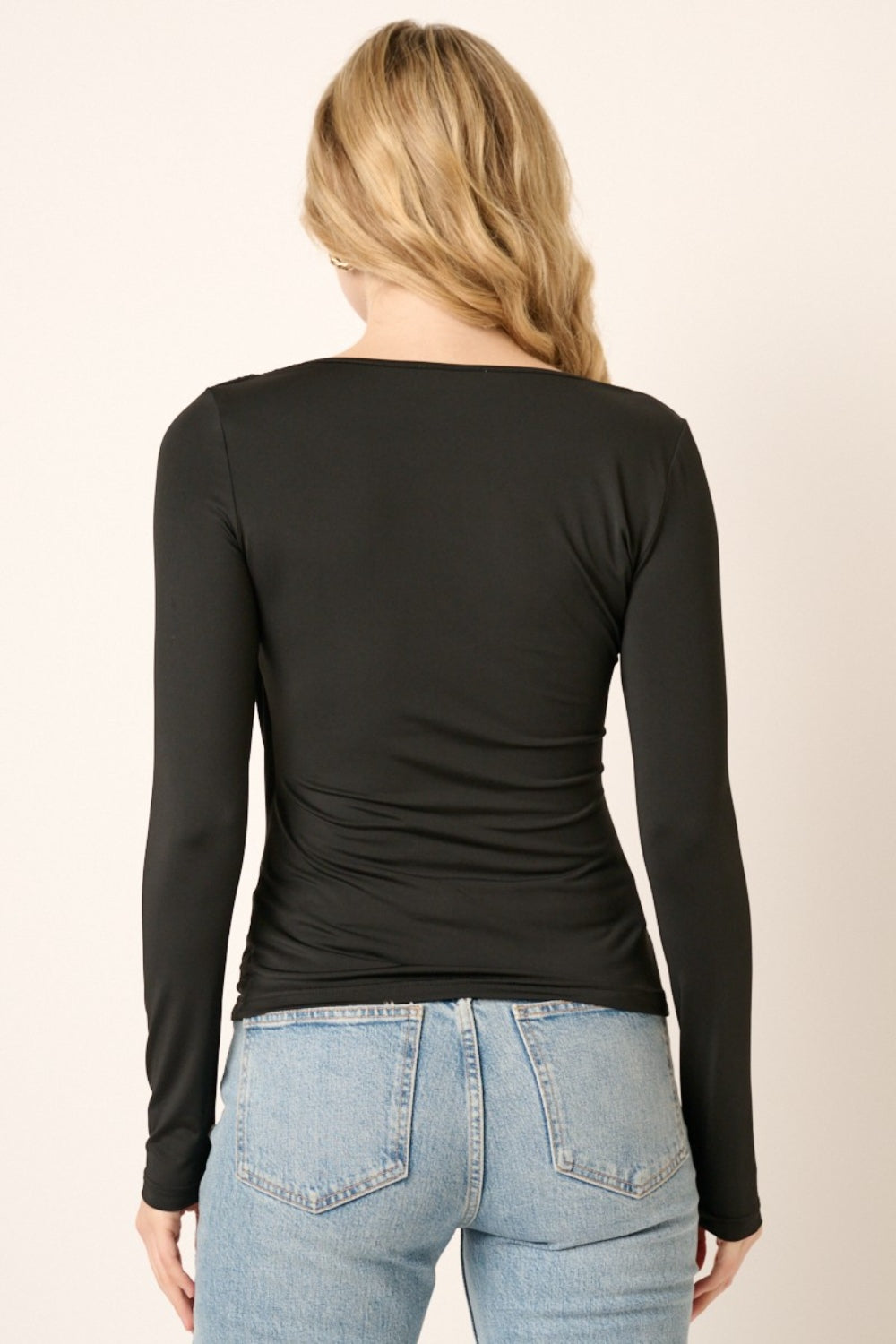 Stilla | Ruflet Langærmet Slim Top Online salg