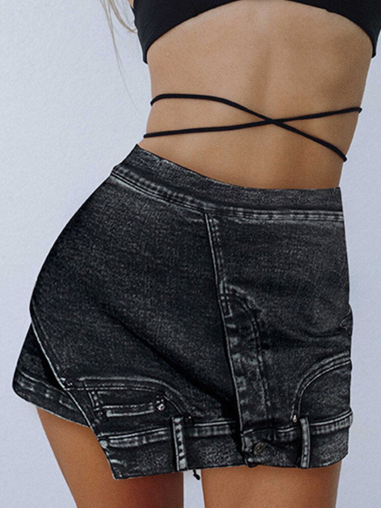 Stilla | Jean Lomme Nederdel Denim Shorts