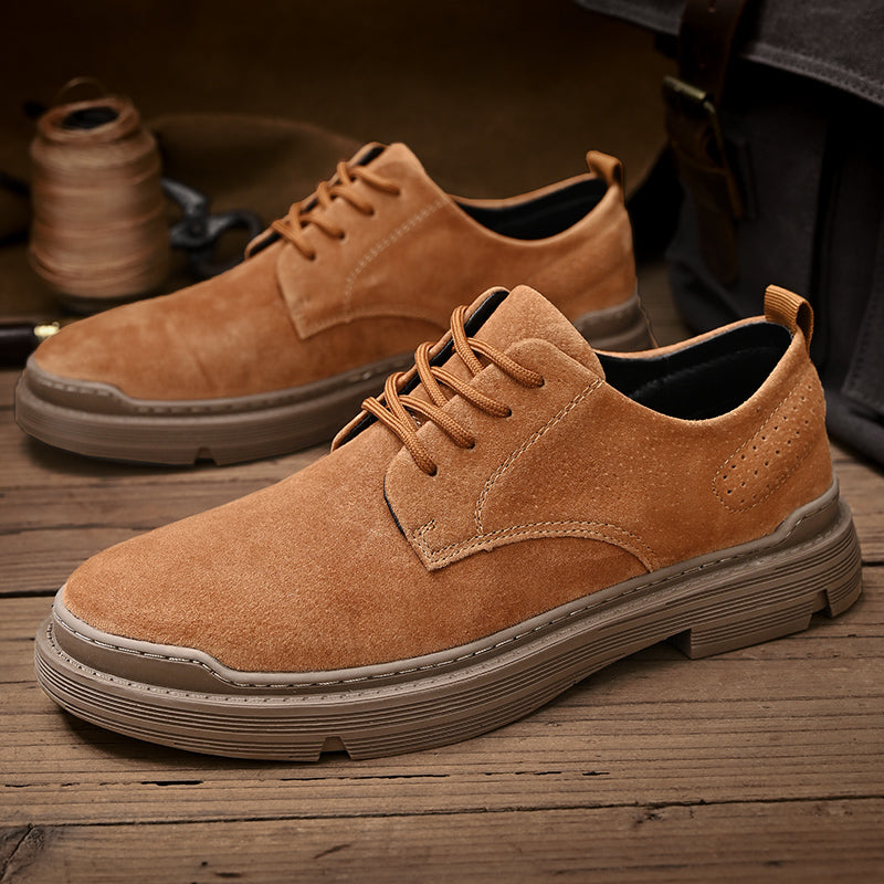 Stilla | Suede Derby Sko Med Stablet Såle