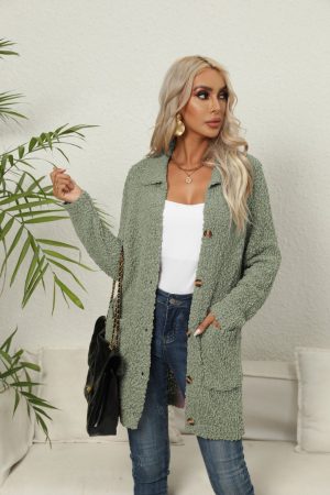 Stilla | Lomme Knap Krave Strik Cardigan Levere