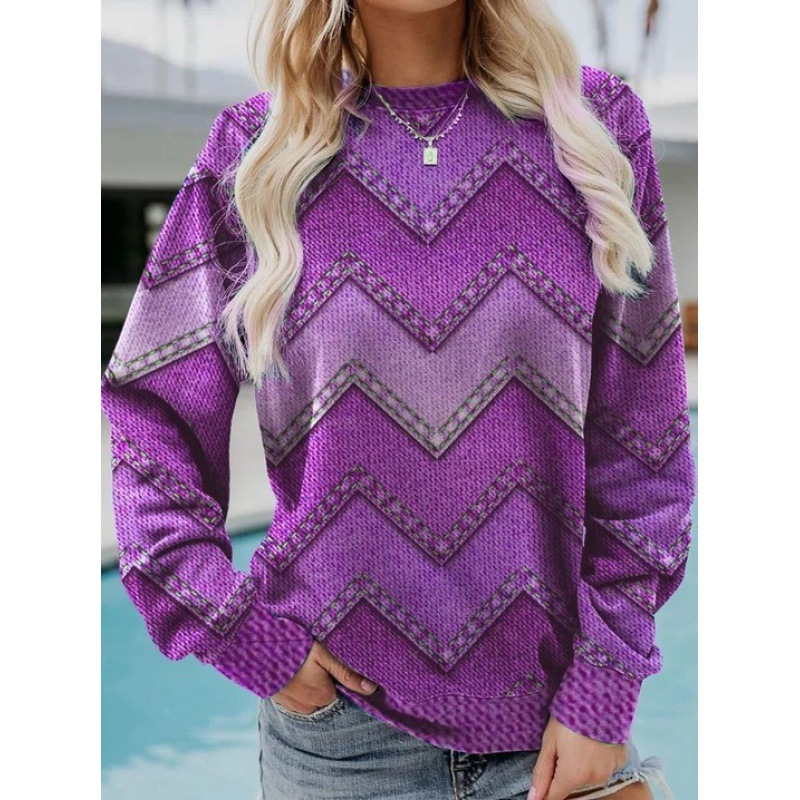 Stilla | Casual Sweatshirt Med Geometrisk Mønster
