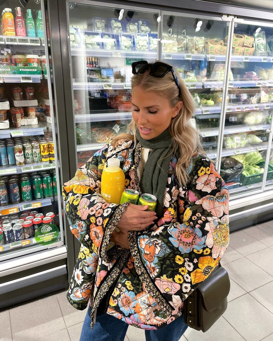 Stilla | Damejakke Polstret Med Blomsterprint Udsalg