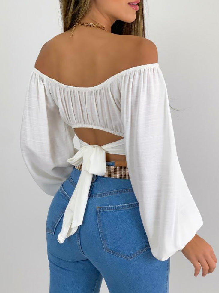 Stilla | Damebluser En Ord Krave Lang Ærme Crop Bluse Mode