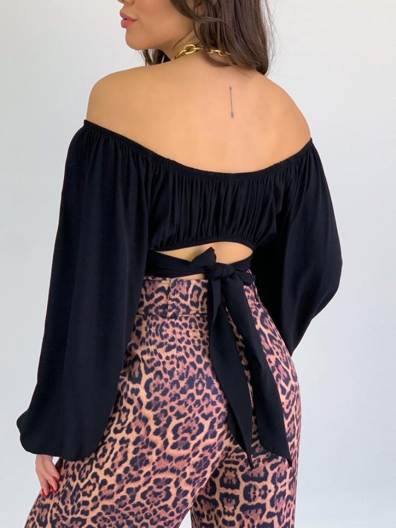 Stilla | Damebluser En Ord Krave Lang Ærme Crop Bluse Mode