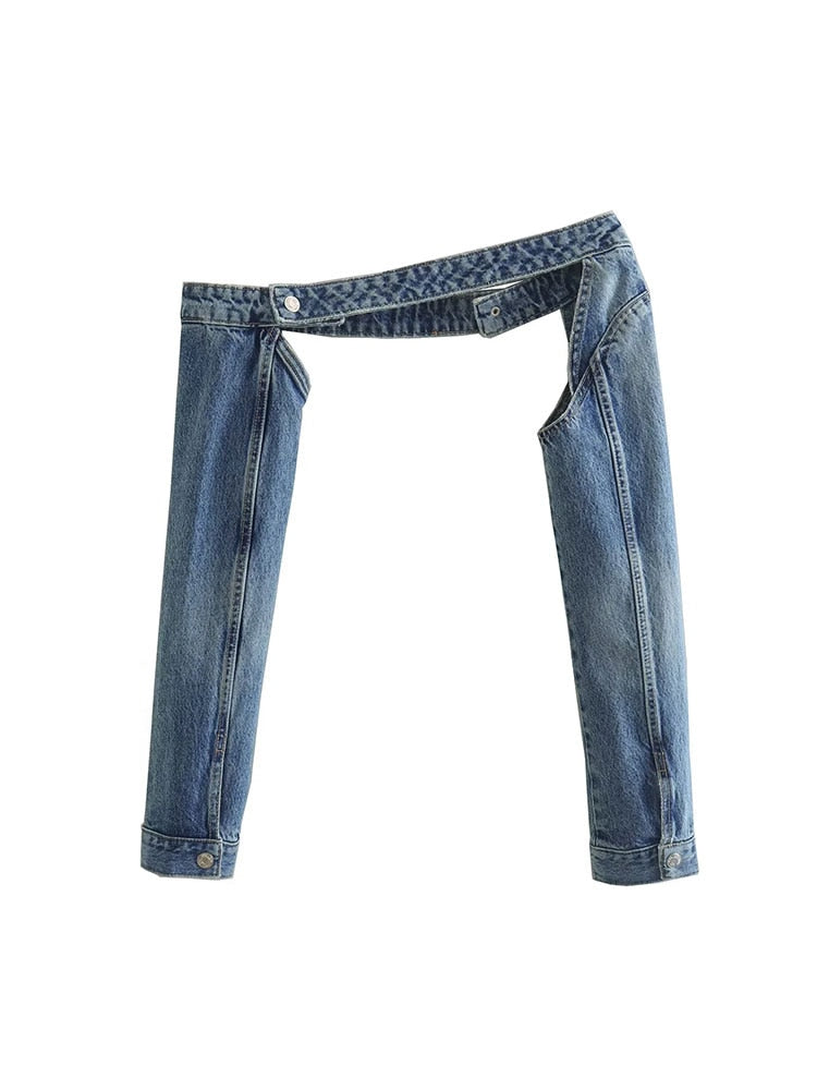 Stilla | Denim Ærmer & Denim Mini nederdel på udsalg