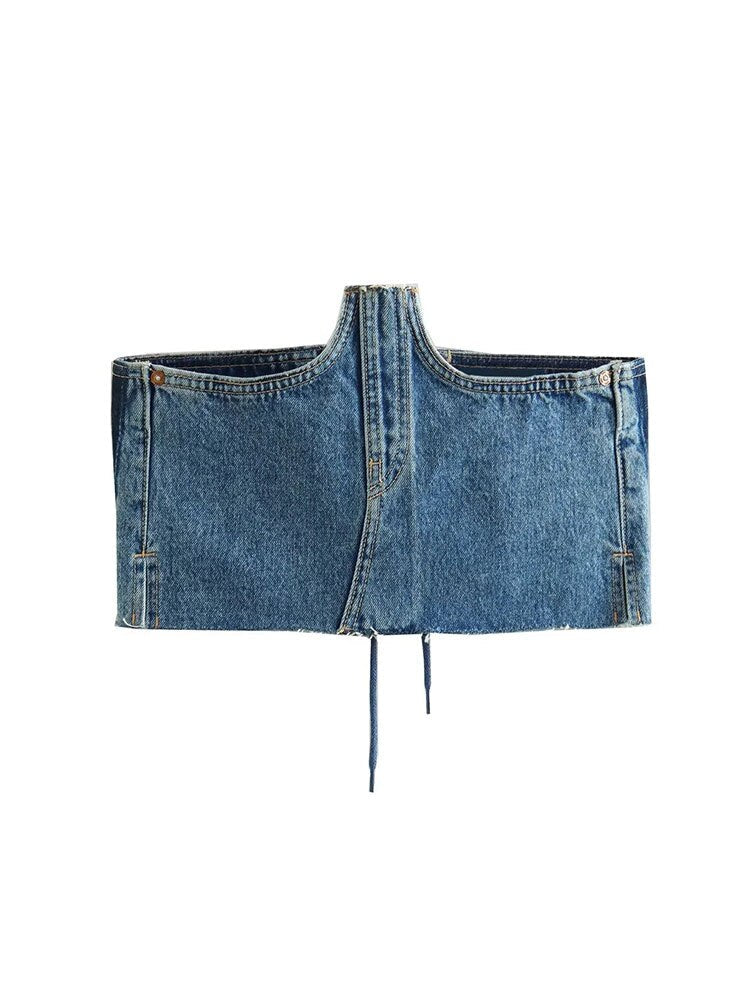 Stilla | Denim Ærmer & Denim Mini nederdel på udsalg