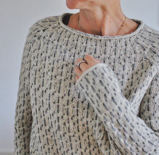 Stilla | Smart Grå Sweater Med Rund Udsnit