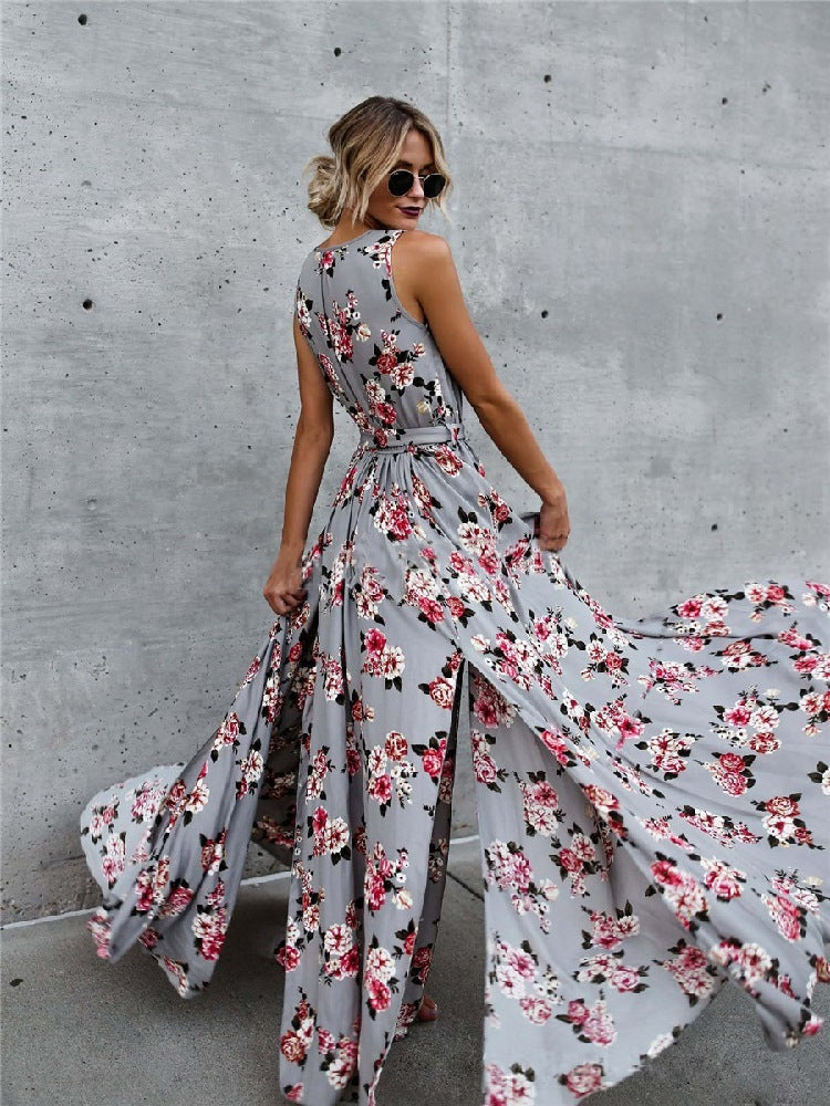 Stilla | Blomstret V|Hals Blondekjole Online salg