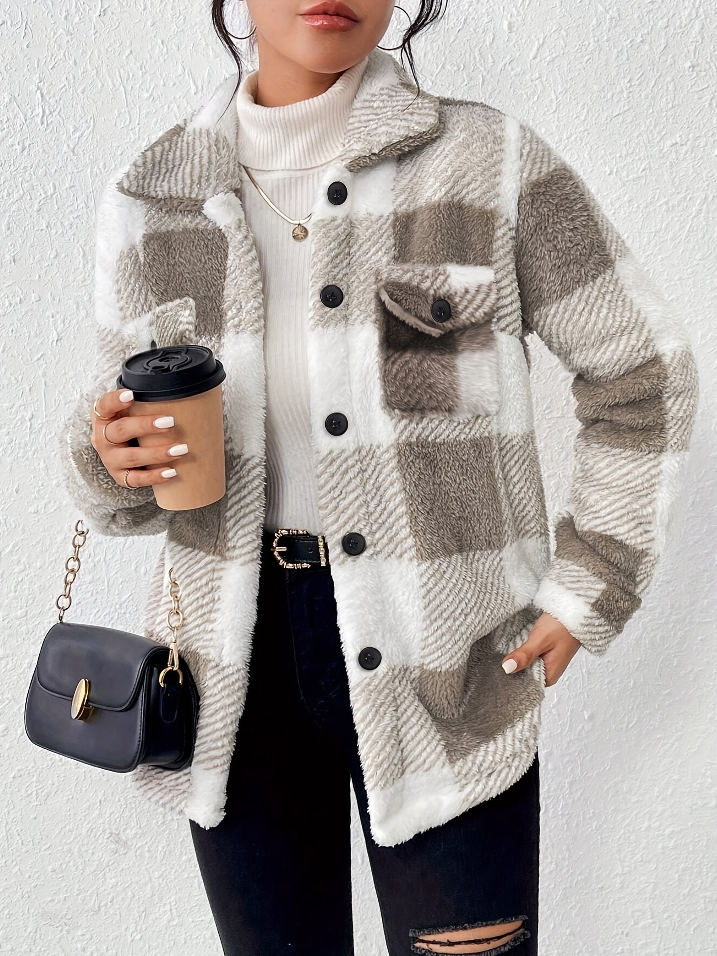 Stilla | Rutet Oversize-Jakke