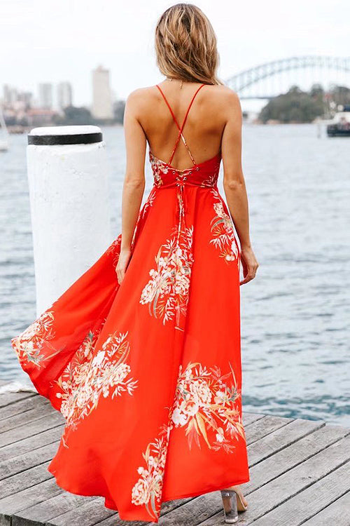 Stilla | Flare Rosætte Crossback Maxi Kjole Online