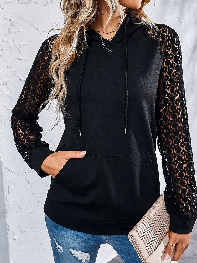Stilla | Kvinders Hættetrøjer Modefuld Blonde Sammensætning Pullover Hættetrøje
