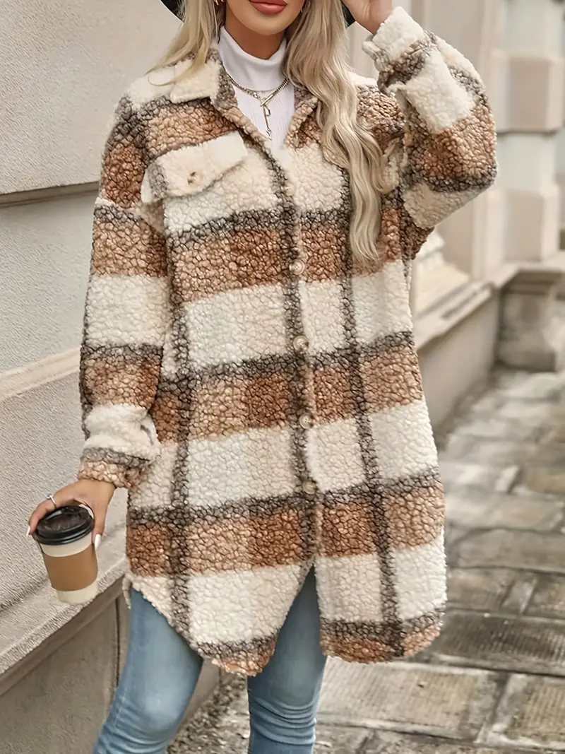 Stilla | Ternet Sherpa-jakke med knapper