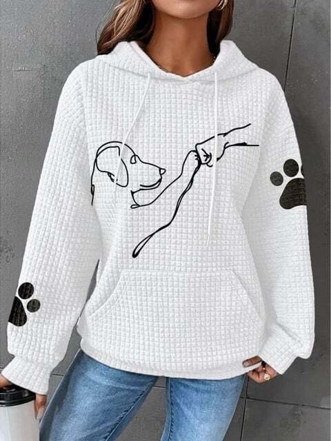 Stilla | Hoodie med hundetryk til kvinder Online