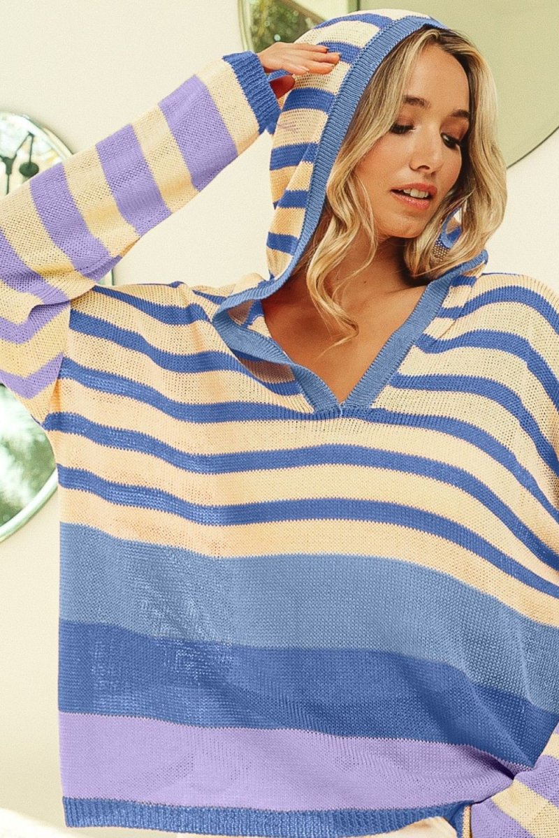Stilla | Charm Striped, Colored Checked Hættetrøje Mode