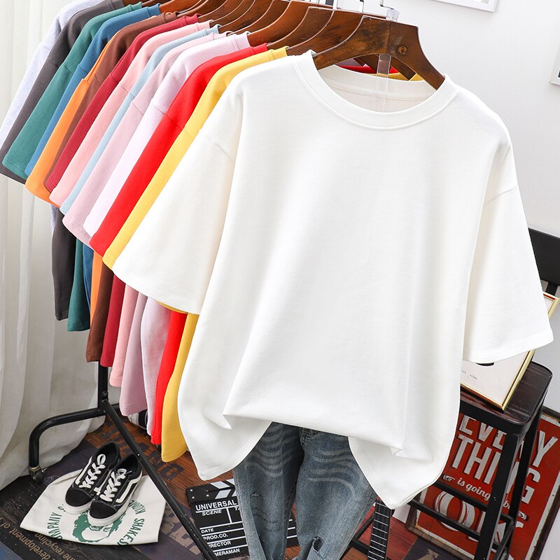 Stilla | Kælentisk Bomulds Basic: Plus Size T-shirt Til Damer Online Hot Salg
