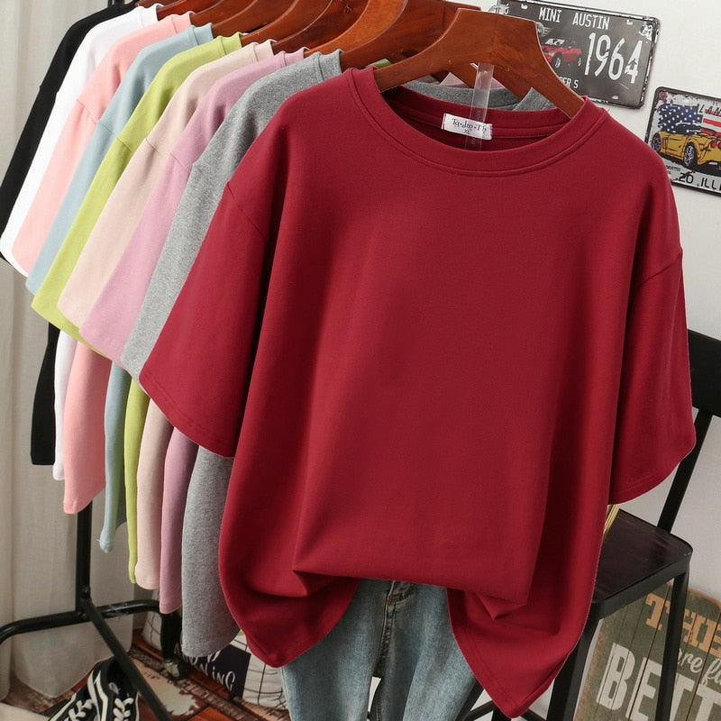 Stilla | Kælentisk Bomulds Basic: Plus Size T-shirt Til Damer Online Hot Salg