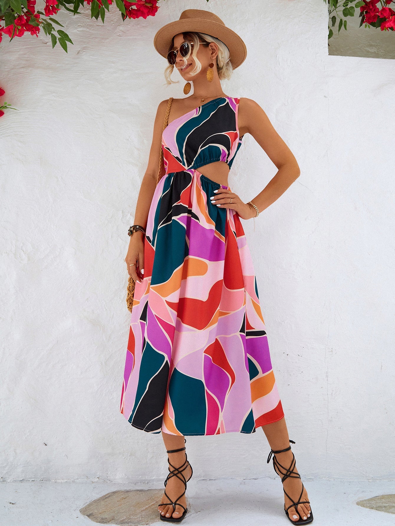 Stilla | Cutout One-Shoulder Without Sleeves Dress Online