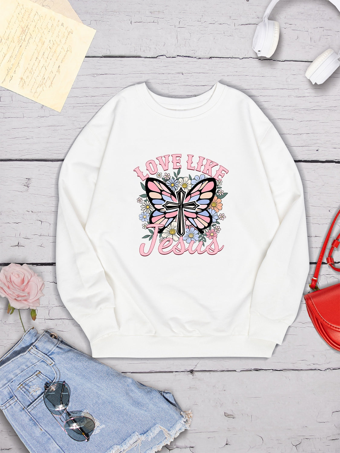 Stilla | Like Jesus Rund Hals Sweatshirt Levere