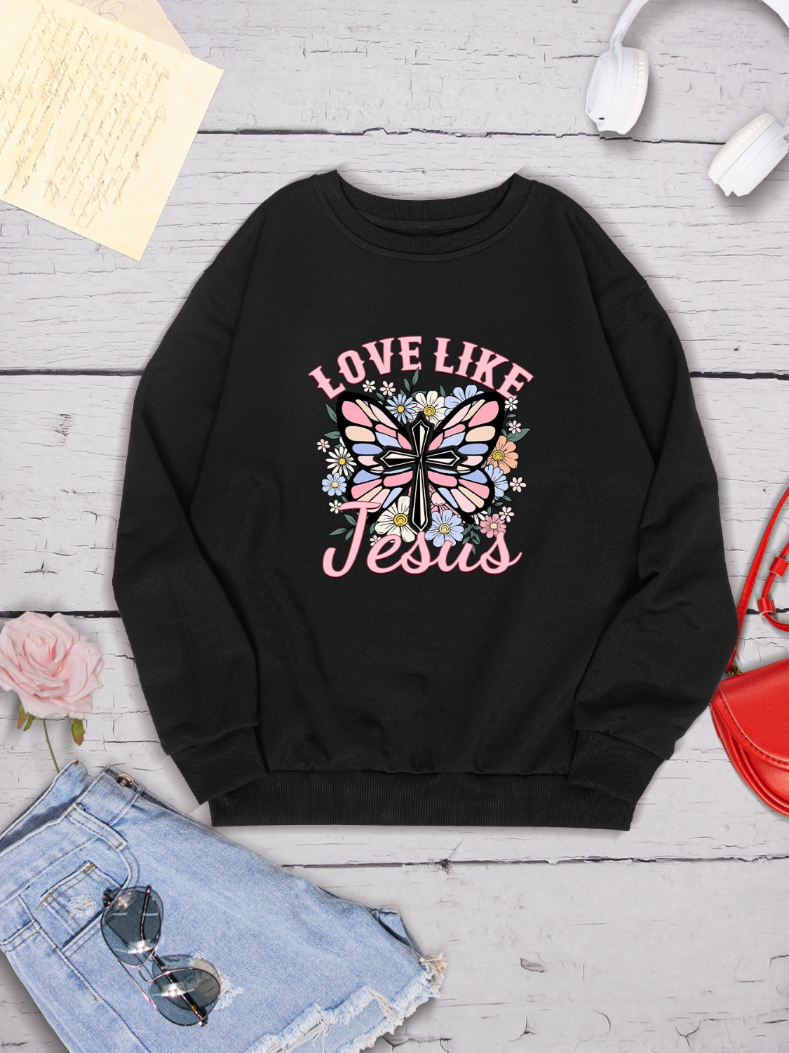 Stilla | Like Jesus Rund Hals Sweatshirt Levere