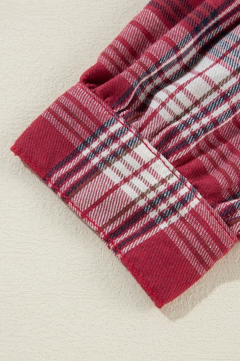Stilla | Hem Drawstring Plaid Denim Jakke til Kvinder Udsalg